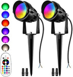 Halloween RGBW Low Voltage Landscape Lights, 16 Color Changing Outdoor Landscape Lighting with Remote Control IP67 Waterproof 12V 24V Landscape Spotlights for Garden Pathway Yard Christmas (2 Pack) by Aoaxl