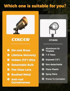COLOER 5W 12V Brass Outdoor Landscape Spot Light with Bulb(1Pack) - Image 6