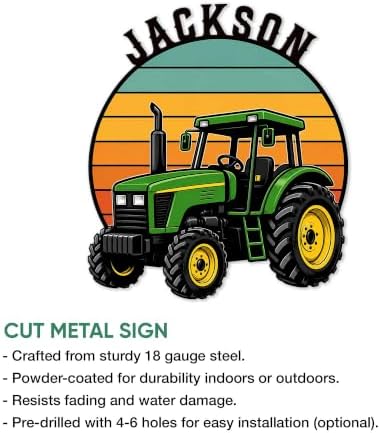 Personalized Tractor Metal Sign – Custom Farmer Name Wall, Barn, Farm, Garage, Workshop, Porch, Home, or Office Decor – Gift for Dad, Mom, Husband, Wife, Farmer on Birthday - Image 2