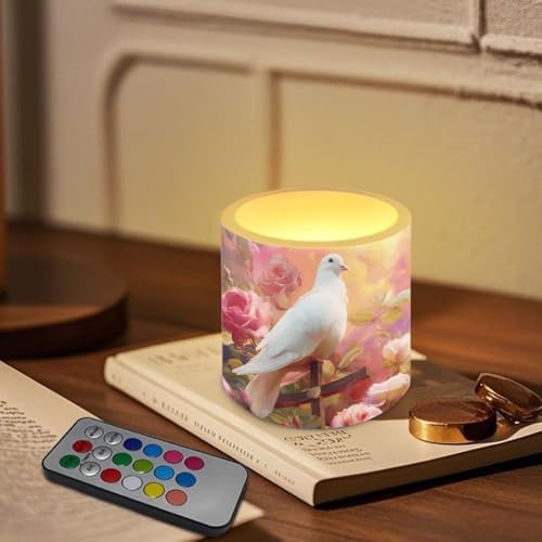 Floral Pigeon LED Flameless Candles with Realistic Dancing Flame Outdoor Battery Operated with Timer Remote (4 Pack) Elegant Lighting for Gardens, Backyards, Balconies & Patio Decor - Image 3
