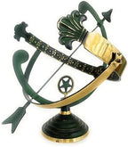 NauticalMart Polished Brass 18-Inch Diameter Armillary Sundial Astronomical Globe Decor for Garden, Patio, or Office Display (Green) by NauticalMart