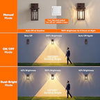 BesLowe 10'' Motion Sensor Outdoor Wall Light with GFCI Outlet, Matte Brown - Image 3