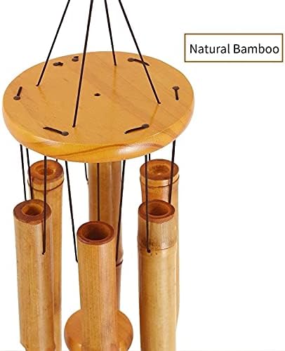 Bamboo Wind Chime, Outdoor Wooden Music Wind Chimes with Natural Relaxing Soothing Sound for Garden, Patio, Home or Outdoor Decor - Image 6
