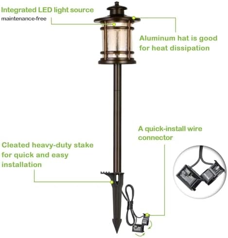 hykolity Low Voltage LED Landscape Kits, 12V-15V Pathway Flood Light Kits - Image 3