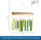 Spring Colors Glass Driftwood Wind Chime, Green Garden Decor, 11 Inch - Image 3