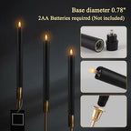 Black LED Taper Candles with Remote Timer, 24 Pack 9" Battery Operated Flameless Candles, 3D Flickering Flameless Taper Candles for Halloween Christmas Decor, Dinner Table Centerpiece, Wedding - Image 2