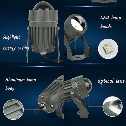 10W Long Range LED Floodlights - Rotation Spot Lights, Outdoor Wall Washer Lights, IP66 Waterproof Narrow Beam Spotlight, Architectural Landscape Lighting(Green,AC85-265V) - Image 4