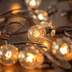 Abeja 50Ft Outdoor Patio String Lights with 53 Clear Globe G40 Bulbs, 5W, 120V,UL Certified for Patio Porch Backyard Deck Bistro Gazebos Pergolas Balcony Wedding Gathering Parties Markets Decor, Brown - Image 6