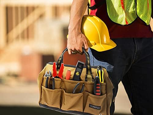 Coreflex 14 inch Wide-Mouth Tool Bag, Gear Bag, Multiple Purpose - for Plumbers, Electricians, Handymen also good for daily use, office use and camping. (Tan) - Image 5