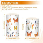 KLL Cartoon Cute Butterflies White Decorative Flickering Candles with Remote, Flickering led Electronic Lights Waterproof with Remote for Outdoor Outdoor Battery Powered - Image 3