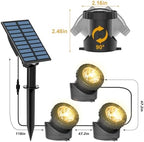 T-SUN Solar Pond Lights, 3-in-1 Warm White LED Submersible Pond Lights - Image 7
