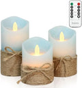 Nautical Decor Ocean Blue Flameless Candles with Remote by Silverstro