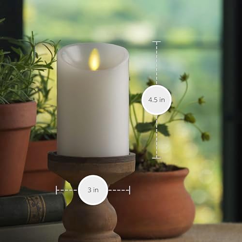 Luminara - Flameless LED Battery Operated Flickering Pillar Candles - White - Pack of 3-3x4.5 - Realistic Moving Flame Real Wax Indoor/Outdoor Decor - Image 6