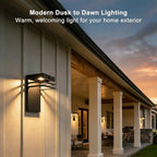 2 Pack Dusk to Dawn Black Outdoor Wall Lights, Hardwired Exterior Sconces - Image 3