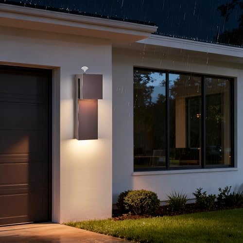 Tarentlight 15IN Outdoor Wall Sconce Fixture,Dusk to Dawn Patio Lights,Waterproof Exterior Lamp,Modern Wall Mounted with 17W 3000K LED, Bronze Finish,Outside Lights for House Front Door Entryway - Image 4
