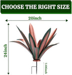 Large Tequila Rustic Sculpture, Rustic Metal Agave Plants for Outdoor Patio Yard Mexican Plant Garden， Agave Outdoor Lawn Ornaments Yard Stakes (Green 2pc) - Image 2