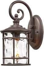 Porch Lights 0utdoor 12.5 Inch Height Exterior Lighting Fixtures with Water Ripple Glass Die-Casting Aluminum Outside Lights for House Porch Garage Yards E27 Socket ORB Finish by Naxttii