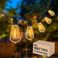 Achin Outdoor String Lights 150FT LED ST38 Edison Vintage String Lights Outdoor Dimmable Warm 2200K with 75 Shatterproof Bulbs Plastic String Lights Waterproof for Patio Bistro Gazebo Lights by Achin