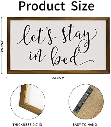Lets Stay in Bed Sign for Above Bed Stay in Bed Wood Sign Bedroom Wall Decor Farmhouse Bedroom Bedroom Wall Art Framed Sign - Image 2