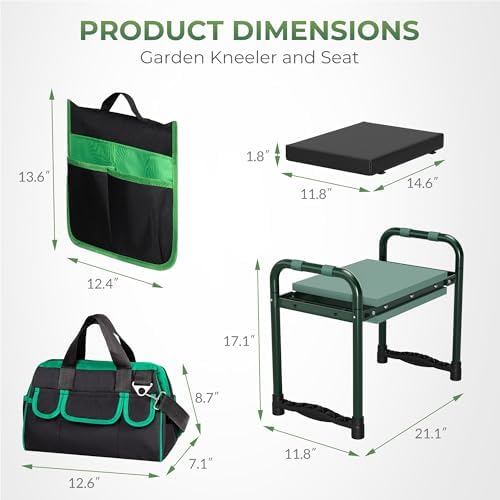 Walensee Garden Kneeler and Seat, with Wider Soft Kneeling Pad & Tool Pouch - Image 3