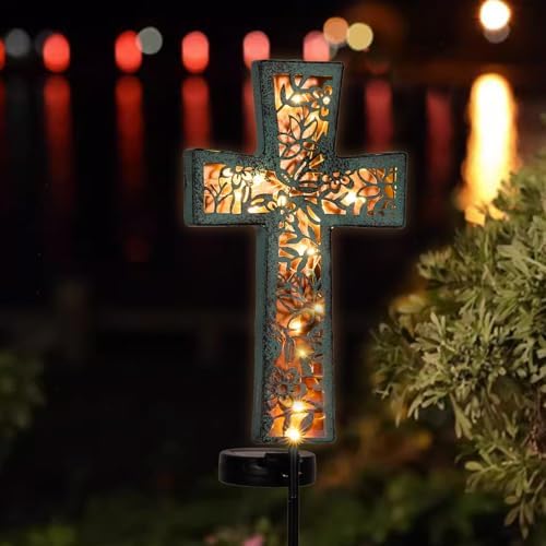 Solar Cross Garden Stake Lights 38inch Outdoor Waterproof Memorial - Image 2