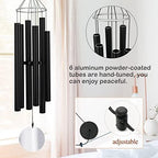 Wind Chimes Large Outdoors Clearance Deep Tone, 45" Sympathy Wind Chimes in Loving Memory of Someone, Memorial Wind Chimes Gifts for Mother's Day, Metal Wind Chimes Outdoors Garden/Yard Décor(Black) - Image 4