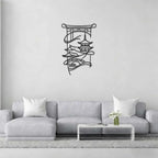 Japanese Pagoda Zen Garden Metal Wall Art, WallArt Decor, Metal Outdoor Decor, Metal Signs, Minimalist Aesthetic Artwork, Elegant Wall Decoration, Living Room (Black,16 Inches) - Image 4