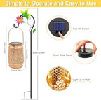 2 Pack Hummingbird Sunflower Solar Lanterns Outdoor with Shepherd Hook, Birthday Gift Mothers Day Gift for Women Mom Grandma Wife Daughter, Waterproof Hanging Lights, Decor for Yard Garden Patio Lawn - Image 4