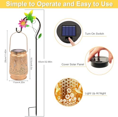 Hummingbird Solar Lanterns Outdoor Waterproof, Birthday Gifts for Women Mom - Image 4