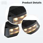 4 Pcs Solar Step Lights, Outdoor LED Stair Lights, Auto On Off Waterproof Deck Lights, Landscape Lighting for Yard, Garden, Fence and Patio, Decorative Patio Lights, 3.1 x 1.2 in / 80 x 30 mm - Image 3