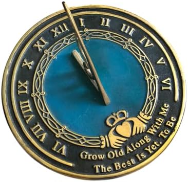 NauticalMart Personalized Grow Old Along w/Me Sundial Gift - 10 Inch Brass Sundial for Bride and Groom - Decorative Garden Sundial with Roman Numerals - Ideal for Weddings and Anniversaries by NauticalMart