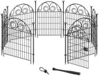 Getlay Tall Garden Animal Barrier Fence With Gate, 32 in(H)×27 in(L) 8 Panels Dog Digging Fencing Barrier, Black Metal Temporary Fence, Reusable Defense Fences For Outdoor Yard. Total 17.5 Ft│Patented by Getlaygardenfence