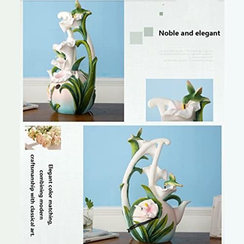 Tabletop Fountain Creative Tabletop Fountain Resin Craft Lily Desktop Fountain Tabletop Waterfall Flowing Water Ornaments Indoor，Outdoor Home Decor - Image 3