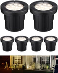LEONLITE 6-Pack Dia. 4 Inch 5CCT Well Lights Flat Top Black by LEONLITE