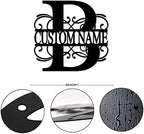 Metal Sign B Custom Name Initial Letter Monogram Customized Steel Metal Wall Cut Out Cut Out Sign Ready to Hang Retro Metal Welcome Sign Decor for Indoor Outdoor Cabin Garage 24 Inch - Image 2