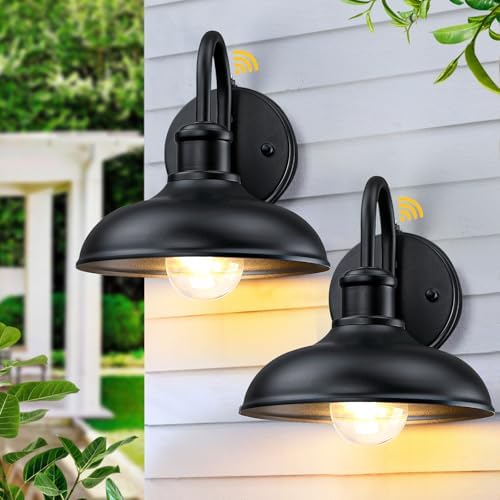 Dusk to Dawn Gooseneck Outdoor Light Fixtures, Farmhouse Barn Lights by MYHXQ