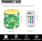 Set of 4 Painting Shamrocks Flameless Candles Battery Operated LED Candles with Timer, St Patricks Day Real Wax Tea Lights for Patio Porch Party Home Decorations - Image 3