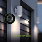 ASD 1 Light Cylinder Outdoor Sconce Lights, White 60W E26 ETL - Image 4