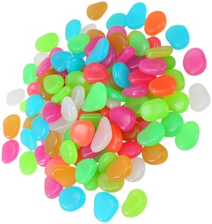 Glow in Dark Resin Pebbles 500pcs for Outdoor Landscaping by HOME