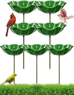 Handmade Metal Flower Garden Stake Bird Bath Bee Watering Station Feeder Pollinator Outdoor Decorative Bowl Butterfly Wildflower Rustic Yard Art Support for Outdoor Yard Decor(Green) by Unknown