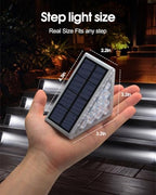 12 Pack Grey Solar Stair Lights Outdoor Waterproof - 6000K Cool White - Image 3