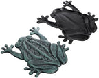 Lawei Cast Iron Frog Stepping Stone, Vintage Green Sturdy Outdoor Garden Statue, Unique Decorative Frog Flagstone Mat for Patio, Lawn, Yard, Garden Walkway, Non-Slip Entryway Rug, 12 x 10.6 in - Image 4