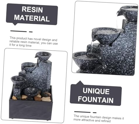 OUNONA Portable Resin Fountain for Home and Garden Decor Small Indoor Outdoor Waterfall Ornament Unique Desktop Fountain Resin Material Office Living Decoration - Image 3
