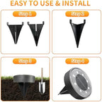 Ground Lights 12 Pack, IP68 Waterproof Solar Disc Lights for Outdoor, Flat Garden Light, In-Ground Light, Landscape Lighting for Pathway, Walkway, and Yard-12 Pcs (Cold White) - Image 3