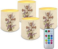 LED Pillar Fake Candles Battery Operated Flower Cross Waterproof Outdoor Lighting Color Changing Remote Control Flameless Candles 4 Pack for Independence Day or Daily Life by YUVAMAGIMO