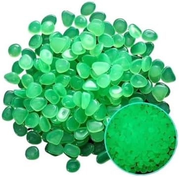 Luminous Glow-in-the-Dark Garden Stones - 100/200/300pcs Decorative Pebbles for Fish Tanks and Landscapes(Green,300pcs) by Unknown
