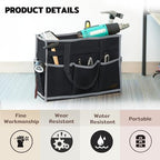 Tool Bag,Tool Pouch with 6 Pockets,Heavy Duty Waxed Canvas Garden Tool Bag Tool Case,16.5 x 7 x 12 Inch & Black - Image 5