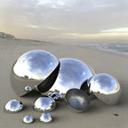 1pcs Hollow Hemisphere Ball Gazing Ball, Stainless Steel Garden Mirror Globe for Home Outdoor Garden Pool Shopping Mall Wall Decoration (Silver)(Size:19.68in/50cm) - Image 4