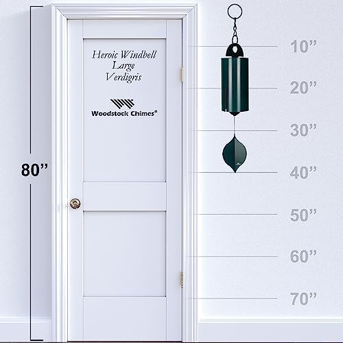 Woodstock Wind Chimes Heroic Windbell Wind Chimes for Outside, 40" Green Large Windchime for Outdoor Garden, Patio, Porch Wind Bell, Deep Tone Sound - Image 3