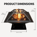Square Fire Pit, 19×19×15 Inch Stainless Steel Smokeless firepit Outdoor | Wood/Charcoal/Pellet Fuel, Medium Sized Outdoor Wood Burning fire pits, for 2-4 People - Image 2